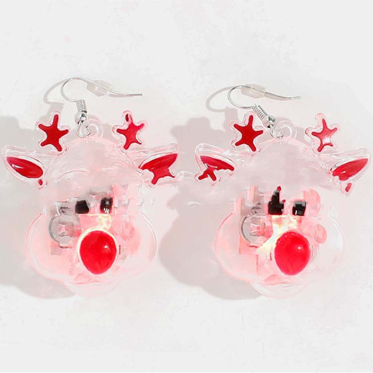 Snowman LED glowing Christmas earrings