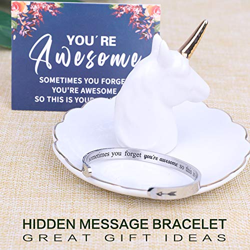 Friend Gifts for Women Funny Small Gifts for Women Best Friend Birthday Female Friendship Gifts for Women Friends Bestie BFF Sister Woman Her - Fun Hidden Message Bracelet