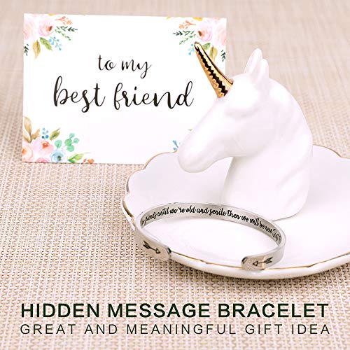 Friend Gifts for Women Funny Small Gifts for Women Best Friend Birthday Female Friendship Gifts for Women Friends Bestie BFF Sister Woman Her - Fun Hidden Message Bracelet