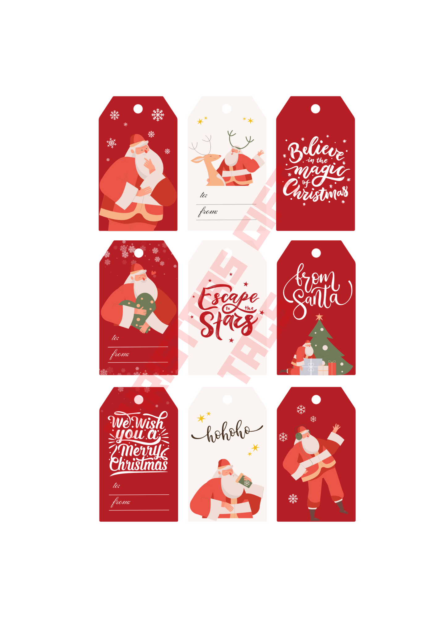 Embrace the Holidays with Our Pack of 10 Christmas Gift Tags - Spread Joy and Personalized Charm