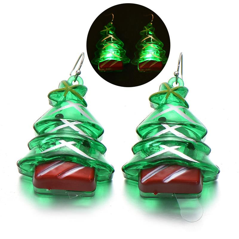 Snowman LED glowing Christmas earrings