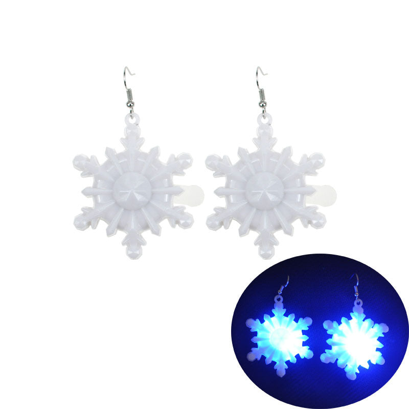 Snowman LED glowing Christmas earrings