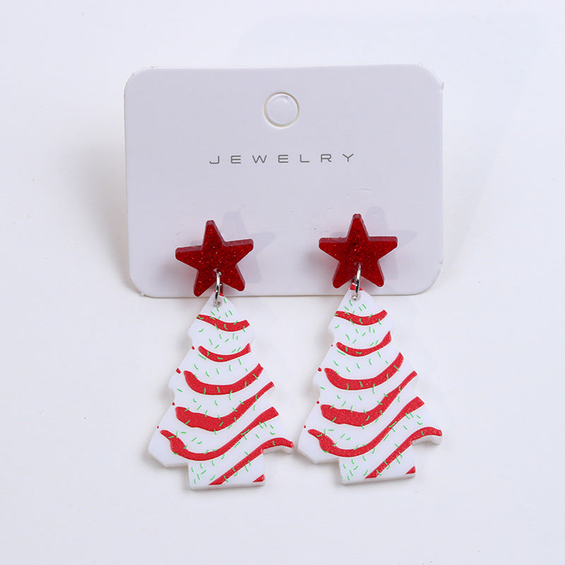 New Christmas Five-pointed Star Personalized Ear Jewelry Female