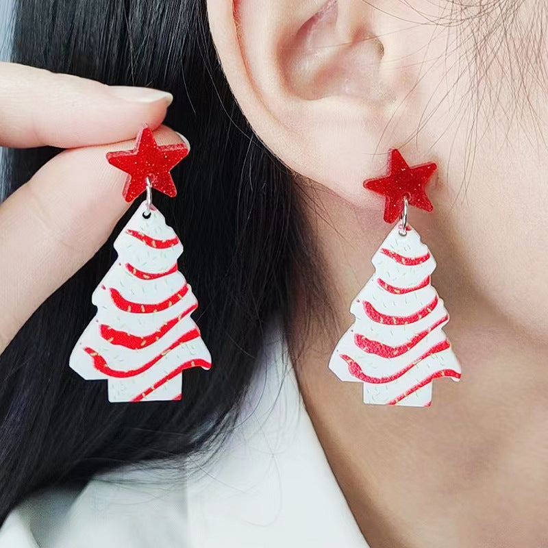 New Christmas Five-pointed Star Personalized Ear Jewelry Female