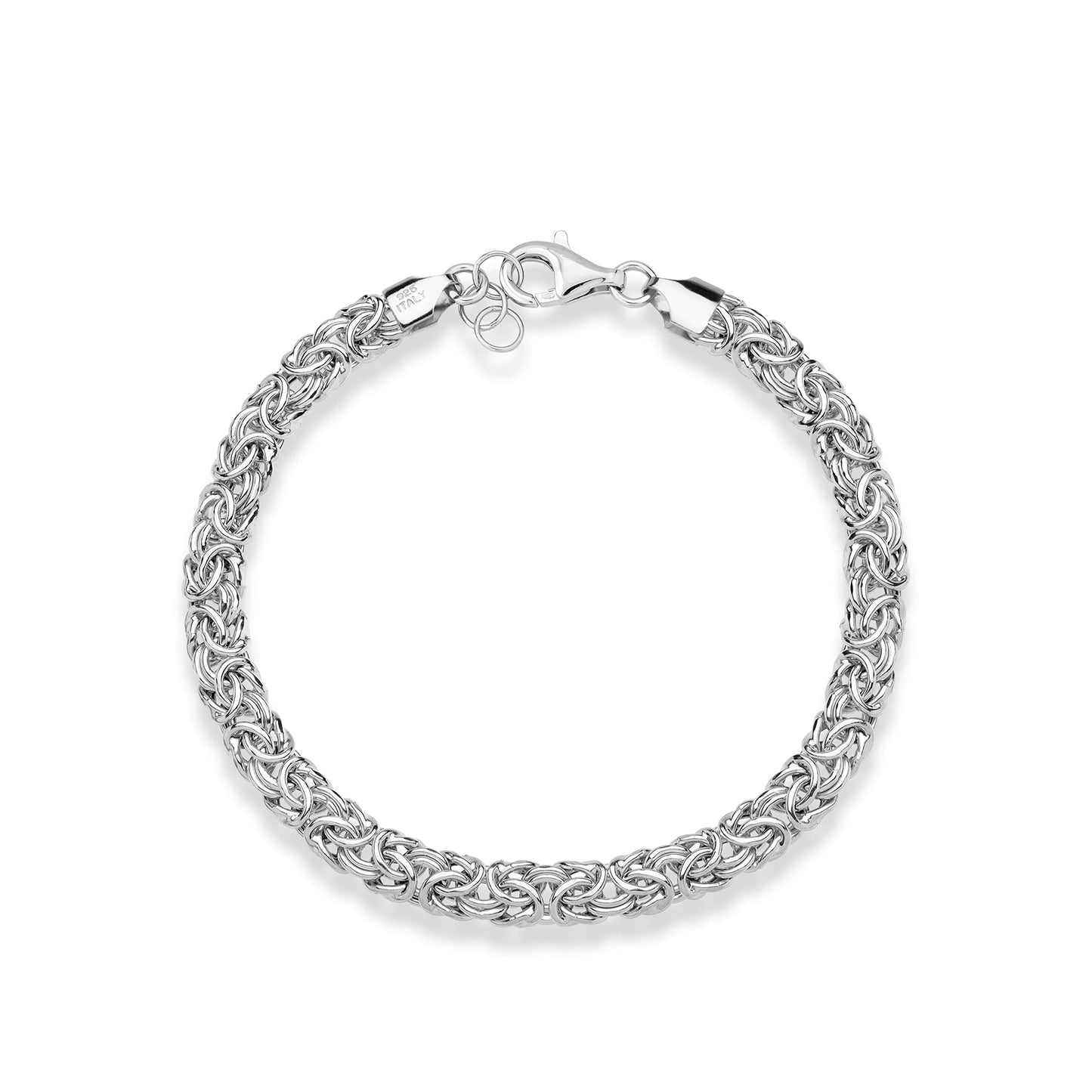 Miabella Italian 925 Sterling Silver Byzantine Bracelet for Women, Handmade in Italy (Length 7.5 Inches)